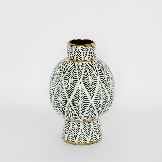 Gatsby Neck Vase Small Black & White