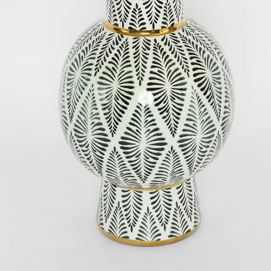 Gatsby Neck Vase Small Black & White
