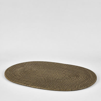 Paume Rattan Oval Placemat Antique Brown