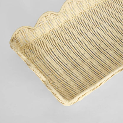 Belle Rattan Scallop Small Tray