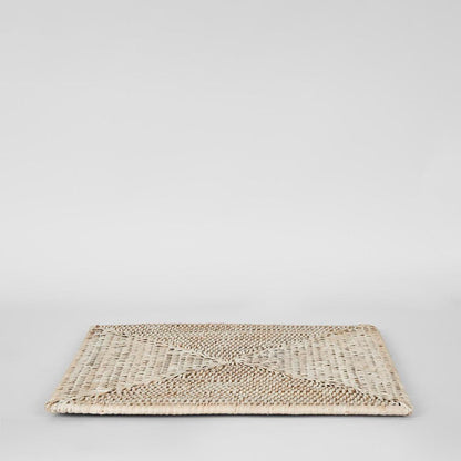 Paume Rattan Square Placemat White Wash