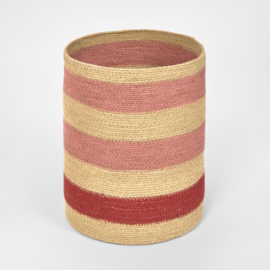 Tia Woven Basket Red & Pink *