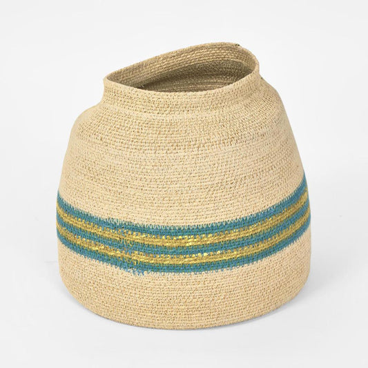 Thia Woven Basket Blue & Green