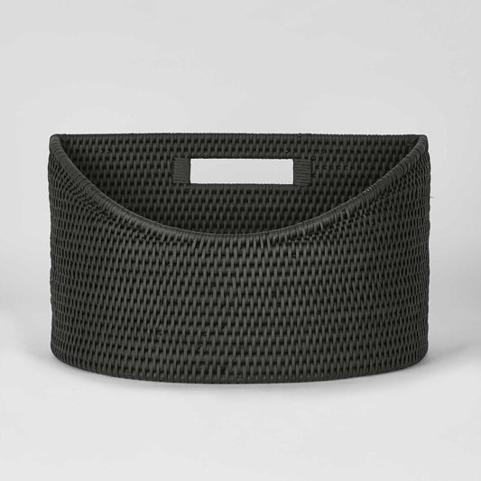 Paume Rattan Magazine Holder Black