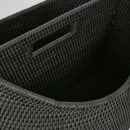 Paume Rattan Magazine Holder Black
