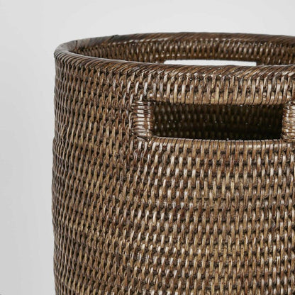 Paume Rattan Tall Basket Antique Brown