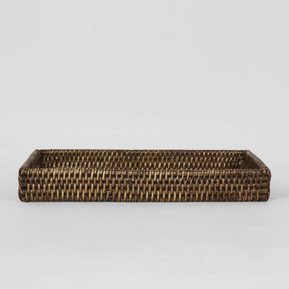 Paume Rattan Tidy Tray Antique Brown