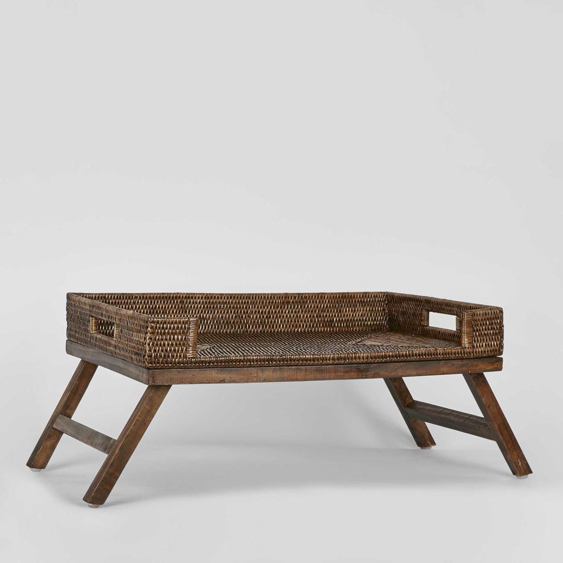 Paume Rattan Breakfast Tray Antique Brown – Florabelle Living