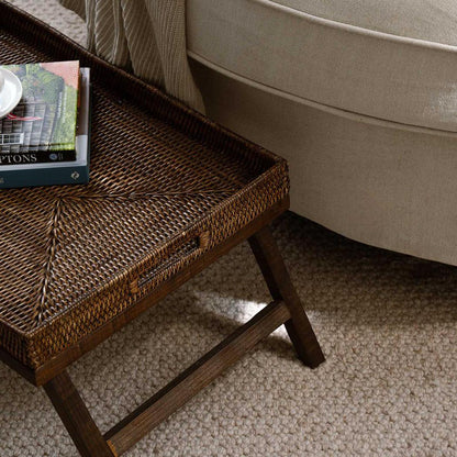 Paume Rattan Breakfast Tray Antique Brown