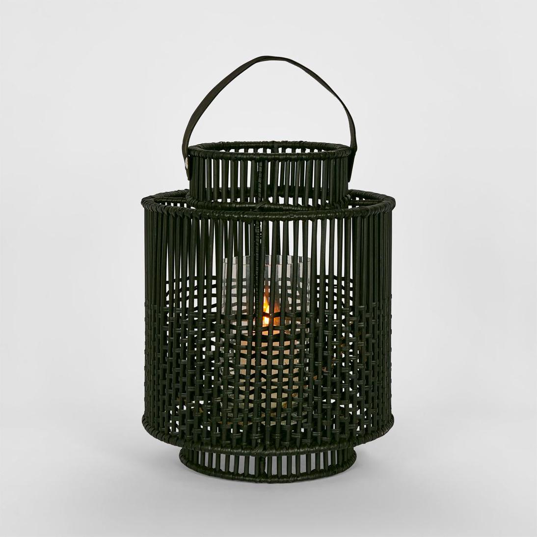 Kyra Rattan Lantern Medium Black