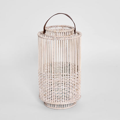 Kyra Rattan Lantern Large White Wash
