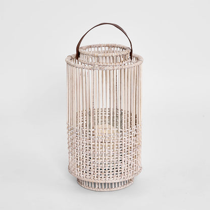 Kyra Rattan Lantern Large White Wash