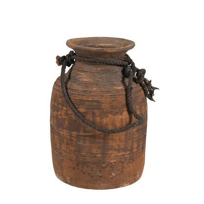 Wooden Pot with Rope Small
