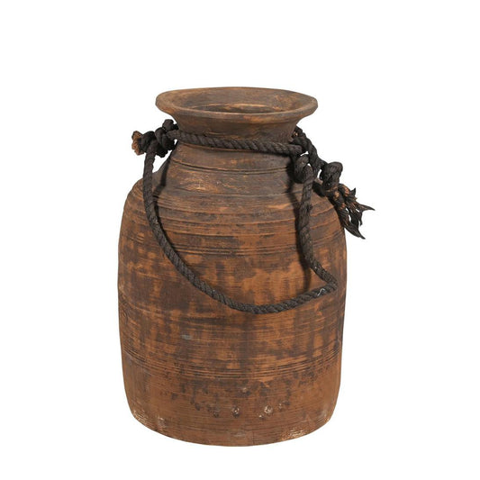 Wooden Pot with Rope Small