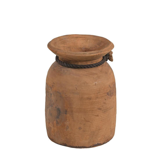 Wooden Pot with Rope Large