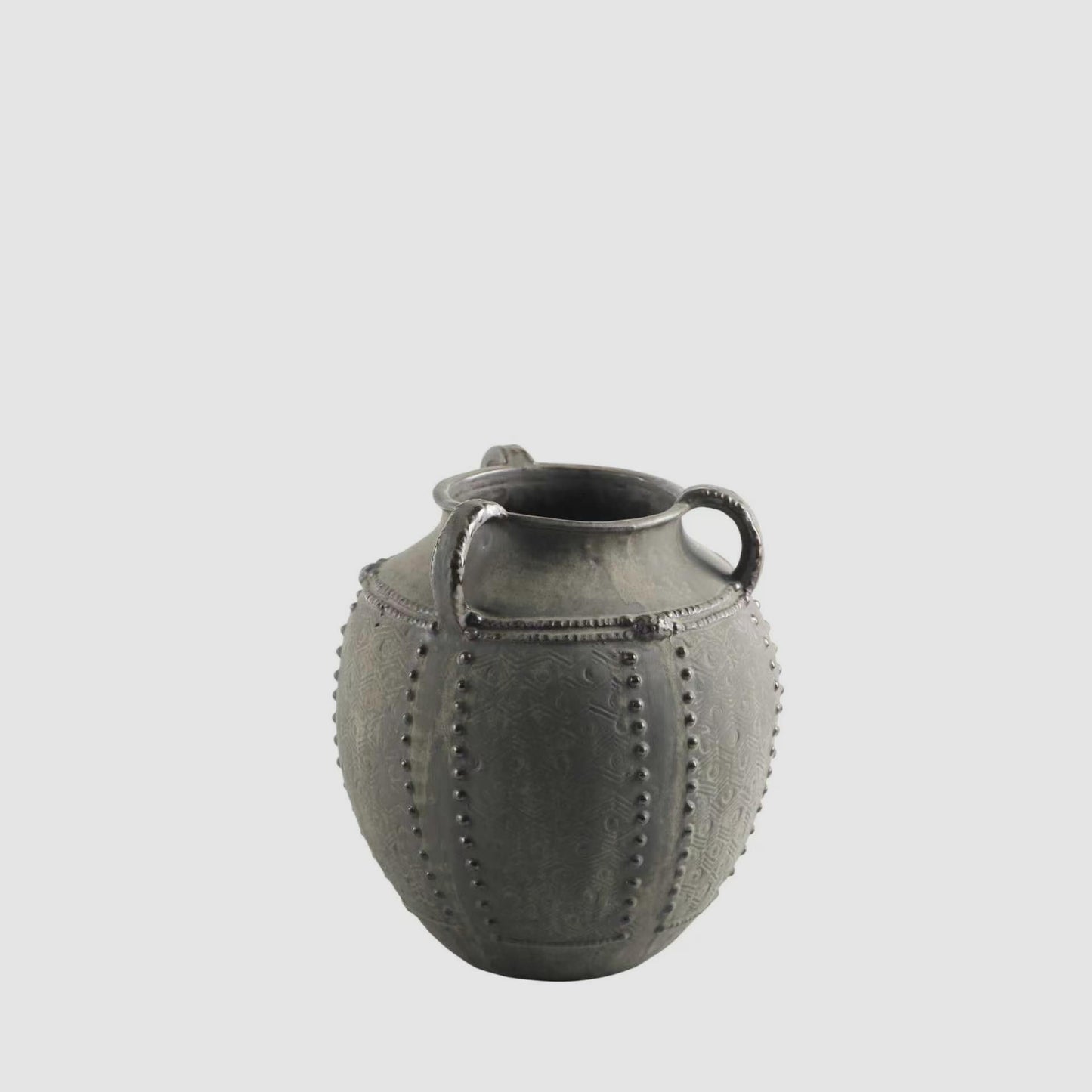 Sienna Vase with Handles Charcoal