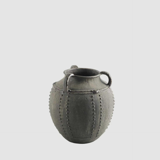 Sienna Vase with Handles Charcoal