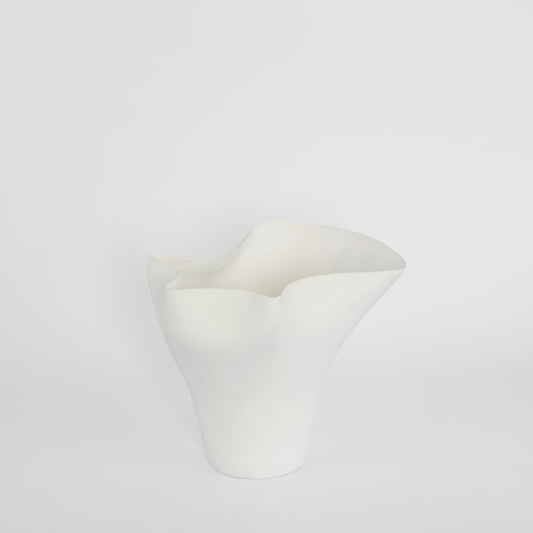 Luna Wide Vase White
