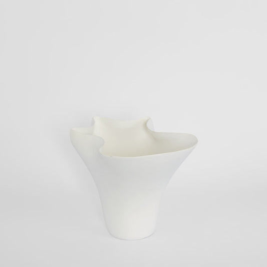 Luna Wide Vase White