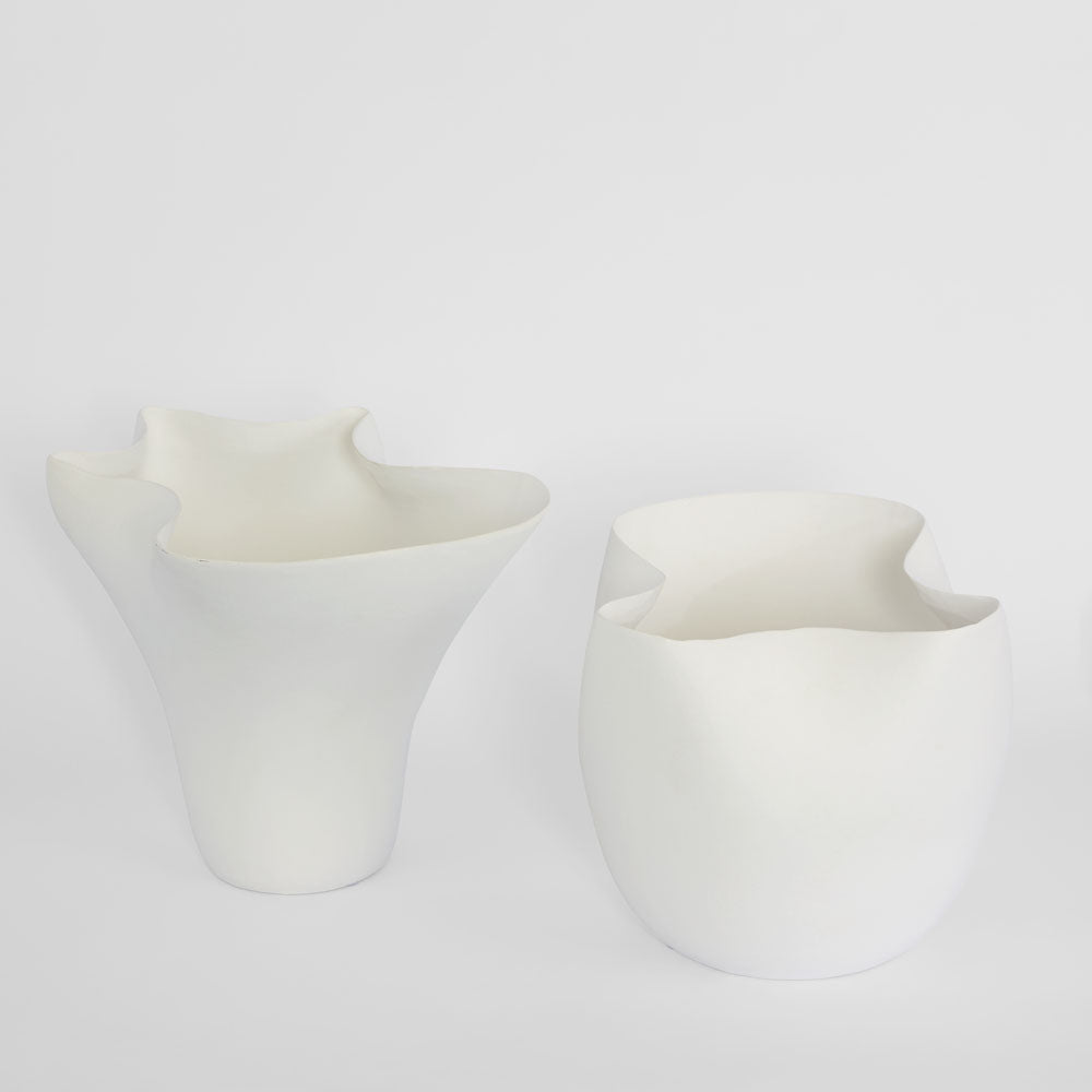 Luna Short Vase White