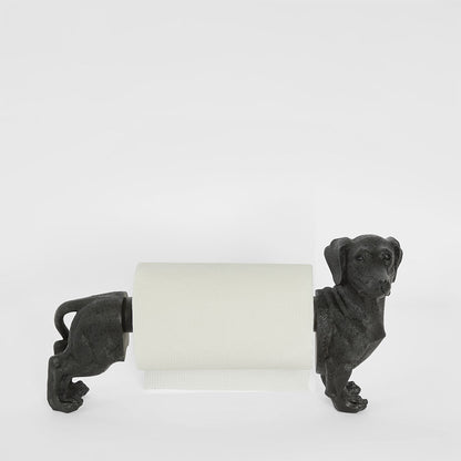 Coco Dachshund  Paper Towel Holder Black