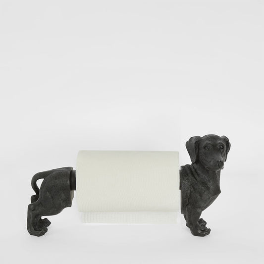 Coco Dachshund  Paper Towel Holder Black