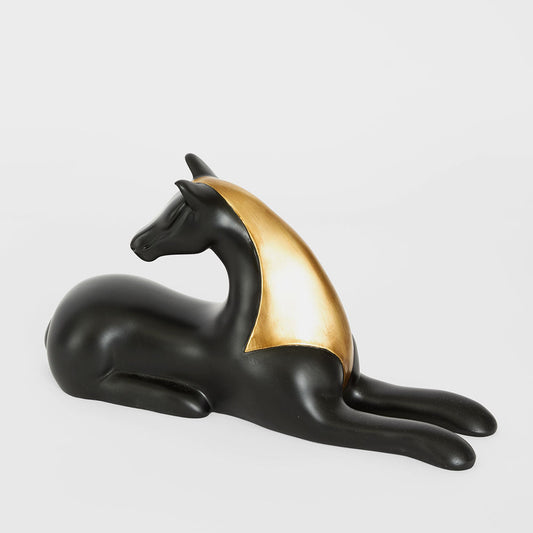 Beau Horse Sculpture Black & Gold
