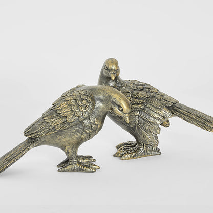Dove Lovebirds Set of 2 Sculptures Antique