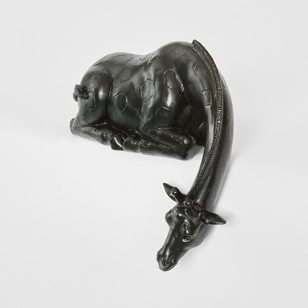 Marcel Sitting Giraffe Sculpture Black