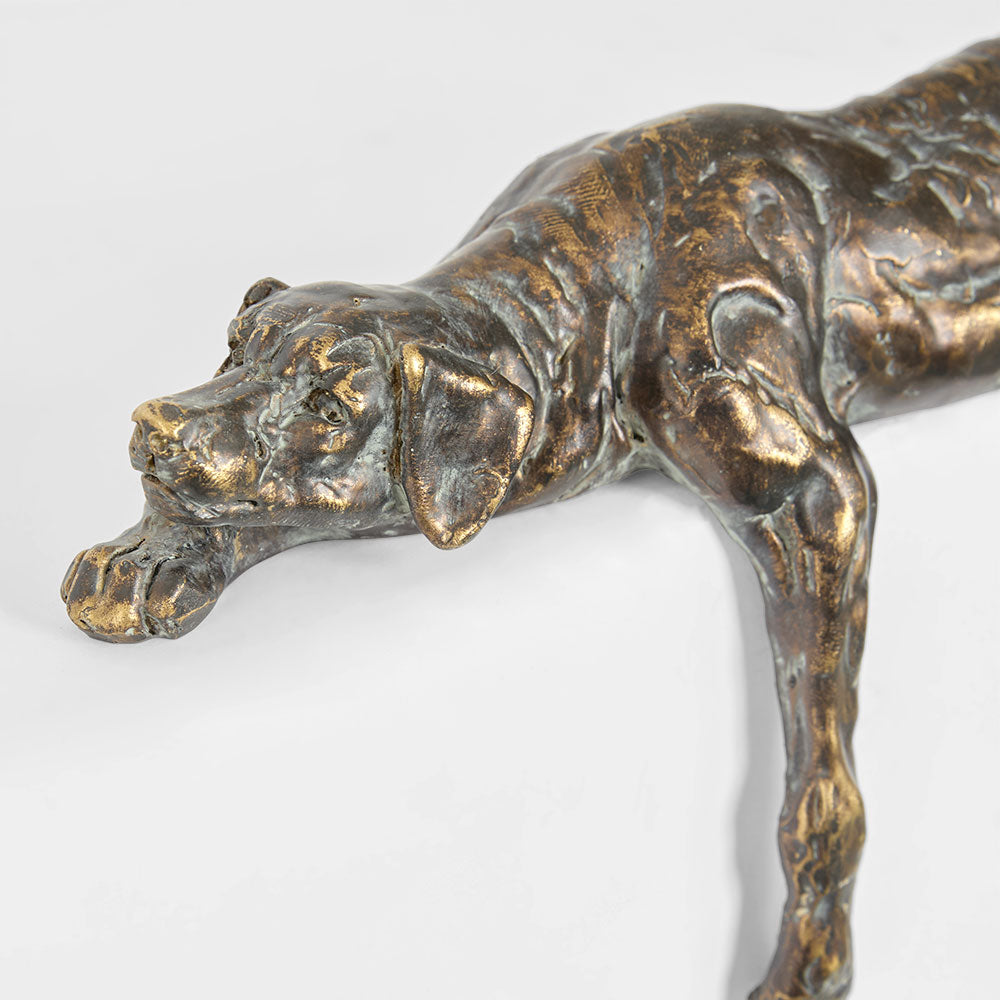 Flint Resting Dog Sculpture Antique