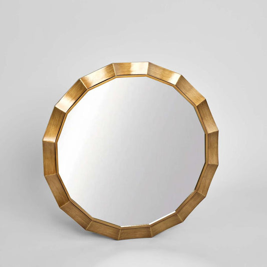 Facet Octagon Round Mirror 70cm Bronze