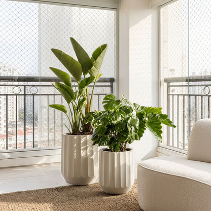 Ripple Planter Set of 2 White