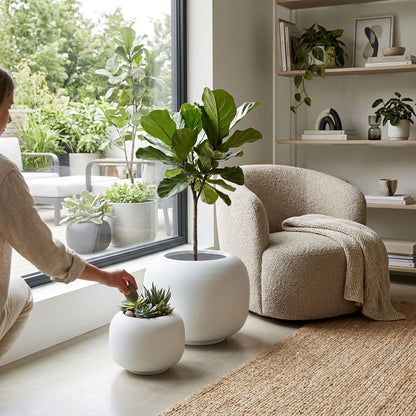 Sphere Planter Set of 2 White