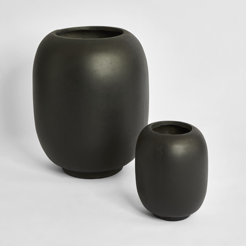 Sphere Tall Planter Set of 2 Black