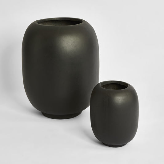 Sphere Tall Planter Set of 2 Black