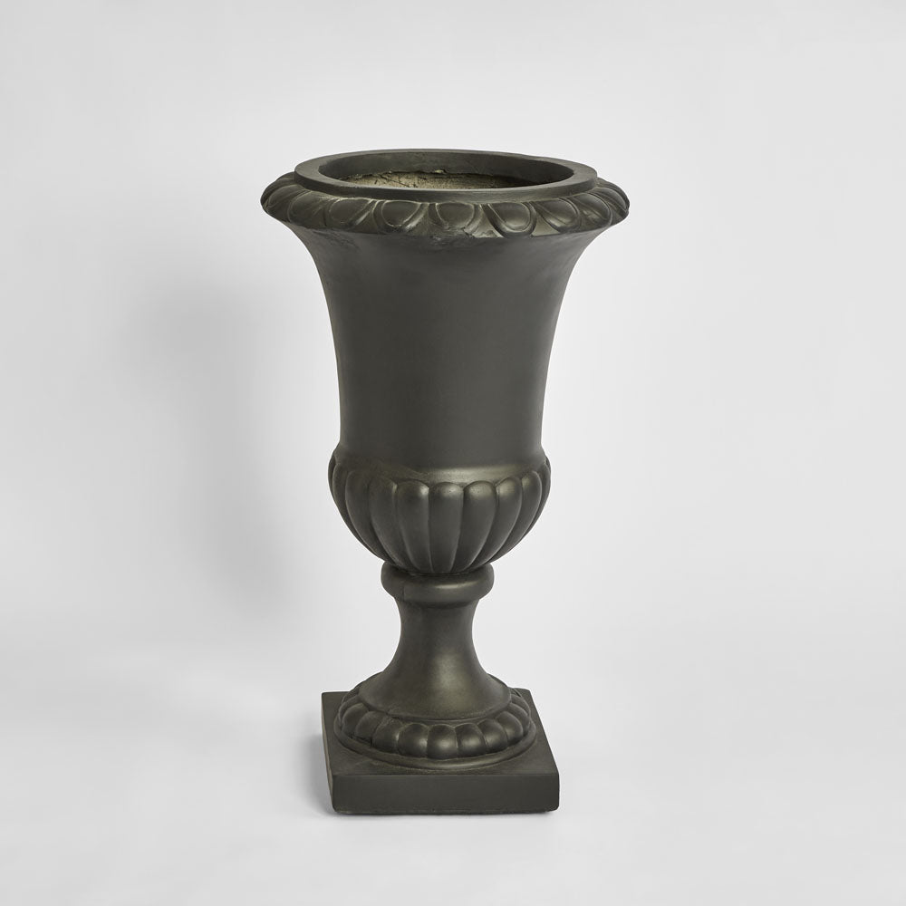 Rosette Tall Urn Black