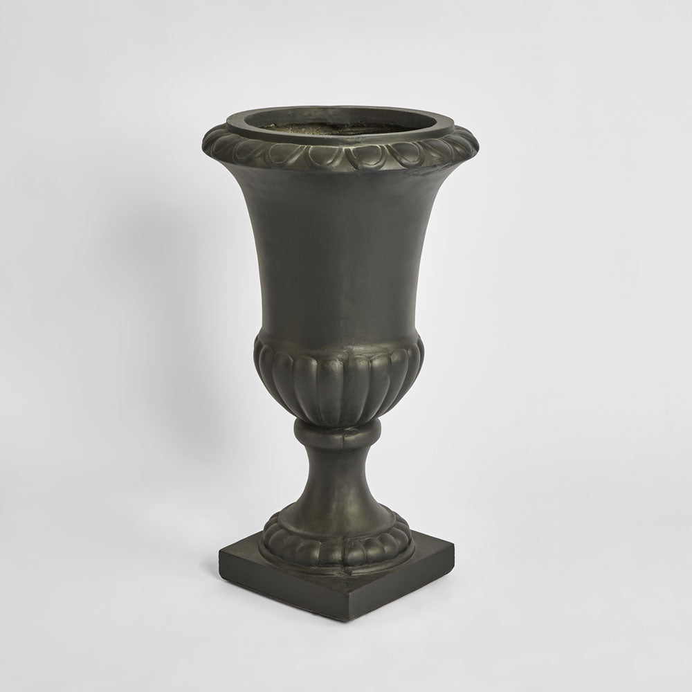 Rosette Tall Urn Black