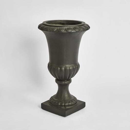 Rosette Tall Urn Black