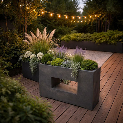 Plaza Rectangle Planter Grey