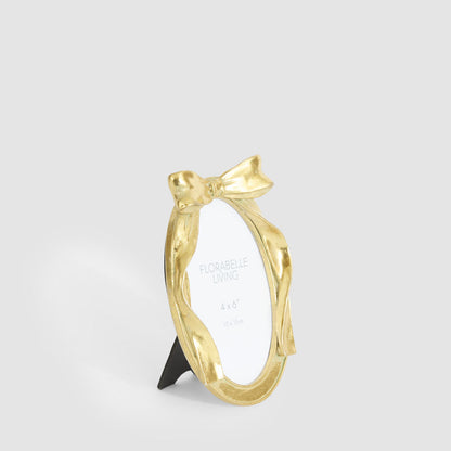 Lumi Oval Bow 4 x 6 " Photo Frame Gold