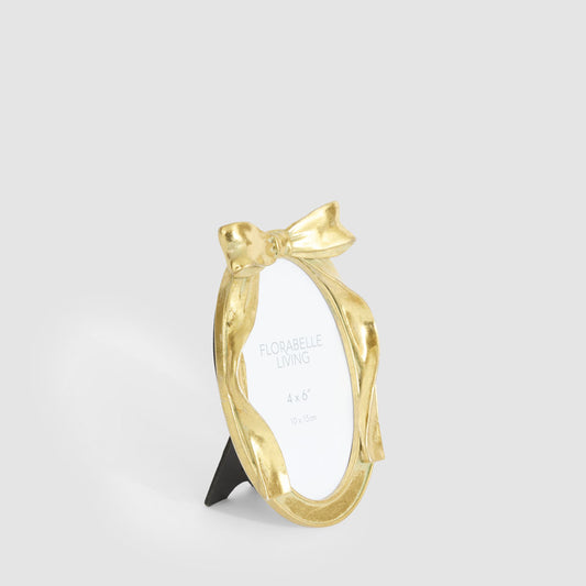 Lumi Oval Bow 4 x 6 " Photo Frame Gold