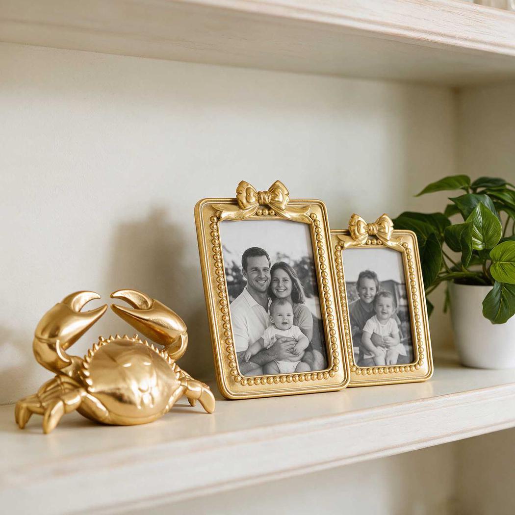 Fay Bow 4 x 6 " Photo Frame Gold
