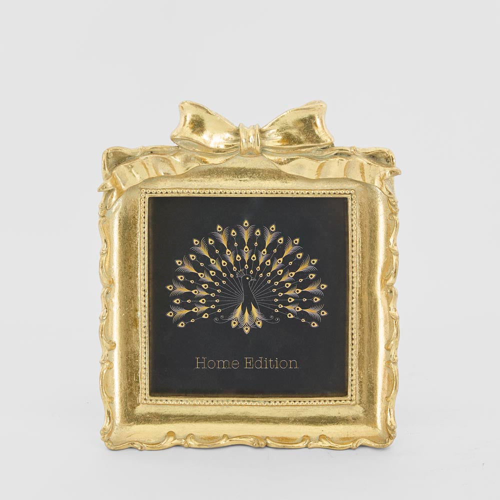 Vera Bow Photo Frame 4 x 4 Gold