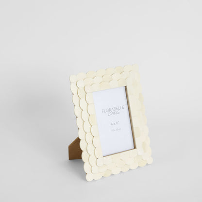 Weva Bone Inlay 4 x 6" Photo Frame White