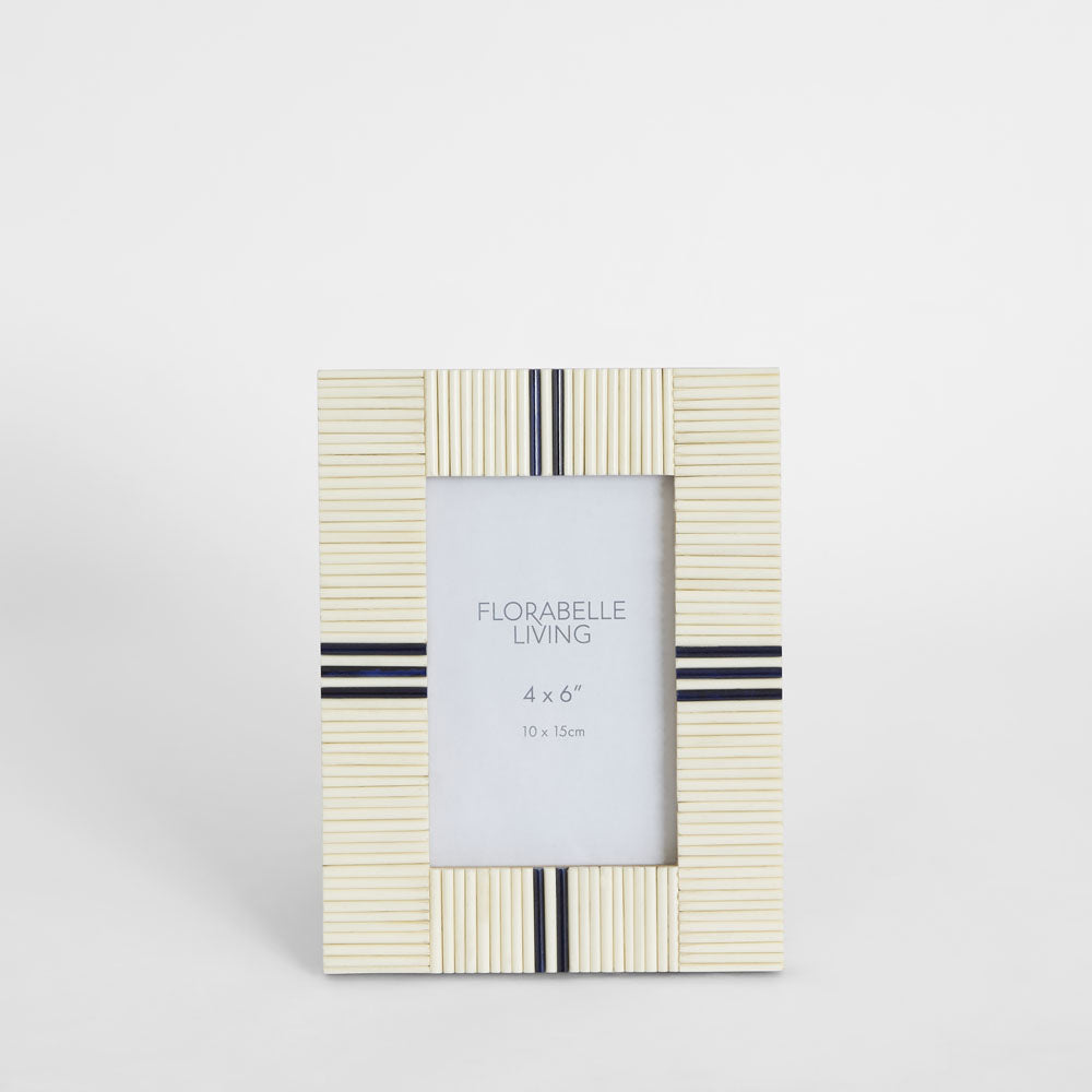 Safi Bone Inlay 4 x 6" Photo Frame White