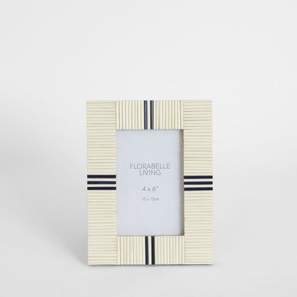 Safi Bone Inlay 4 x 6" Photo Frame White