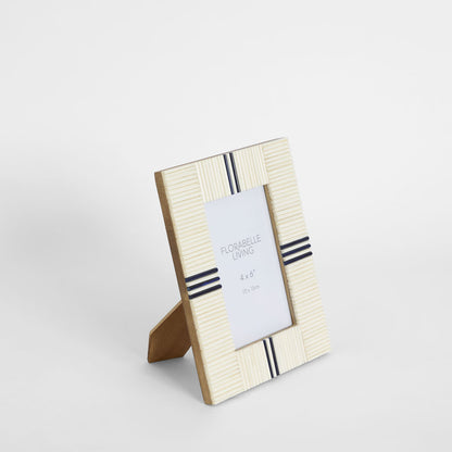Safi Bone Inlay 4 x 6" Photo Frame White
