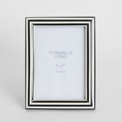 Aaro Bone Inlay 5 x 7" Photo Frame Black & White