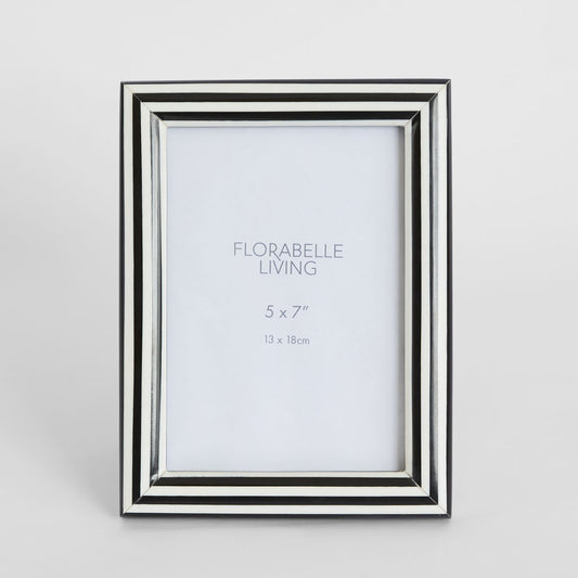 Aaro Bone Inlay 5 x 7" Photo Frame Black & White