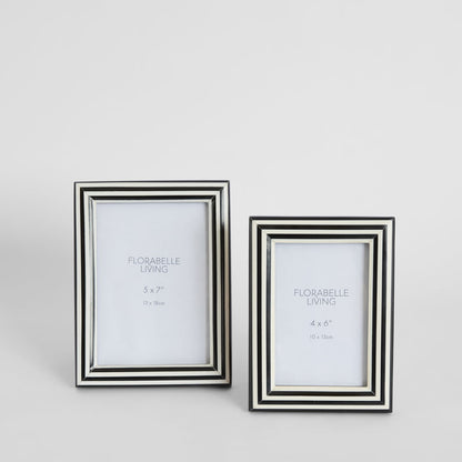 Aaro Bone Inlay 5 x 7" Photo Frame Black & White